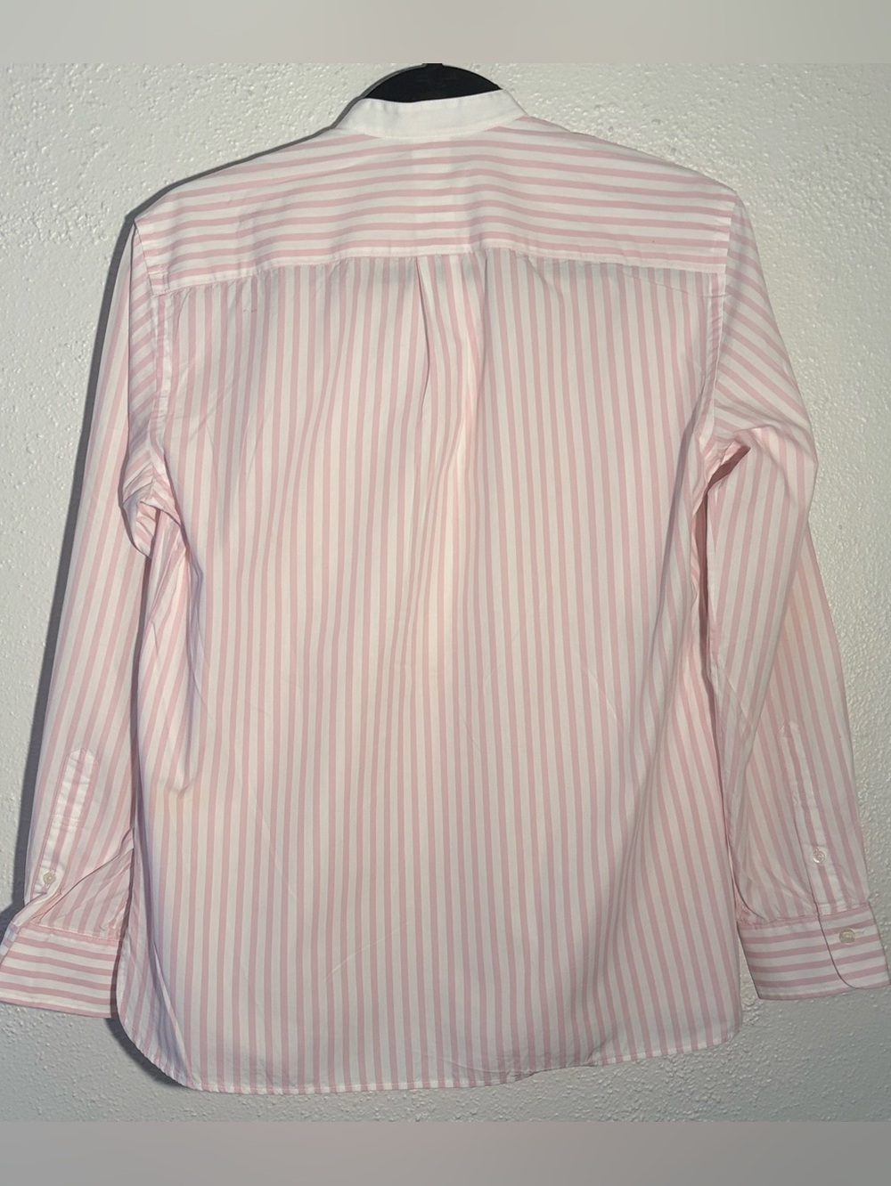 Lauren Ralph Lauren Women’s Tuxedo Striped Band Collar Pink & White Shirt Size M - Picture 2 of 4